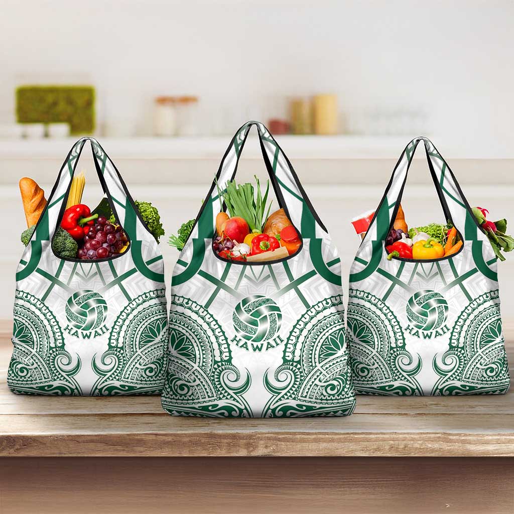 Hawaii Volleyball Grocery Bag Polynesian Pattern LT05 3-pack One Size Teal - Polynesian Pride