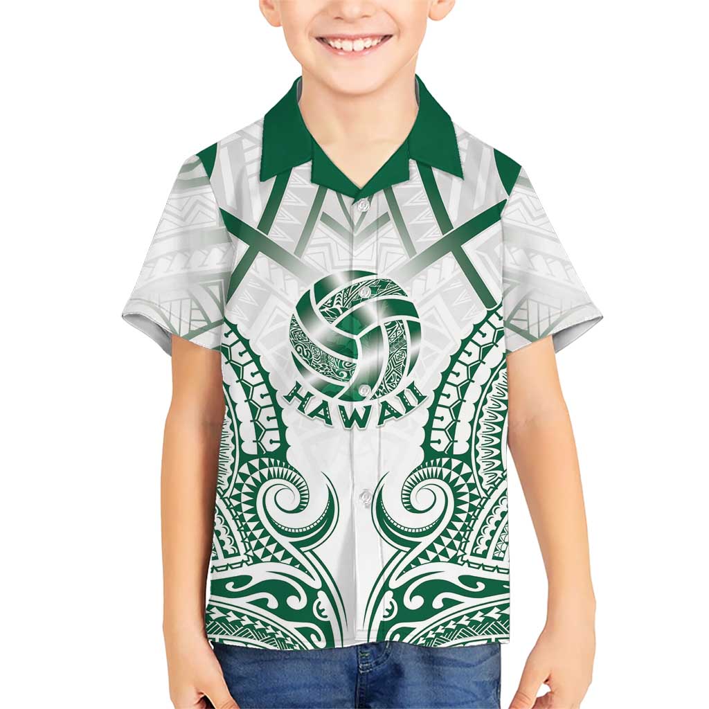 Custom Hawaii Volleyball Kid Hawaiian Shirt Polynesian Pattern - Polynesian Pride