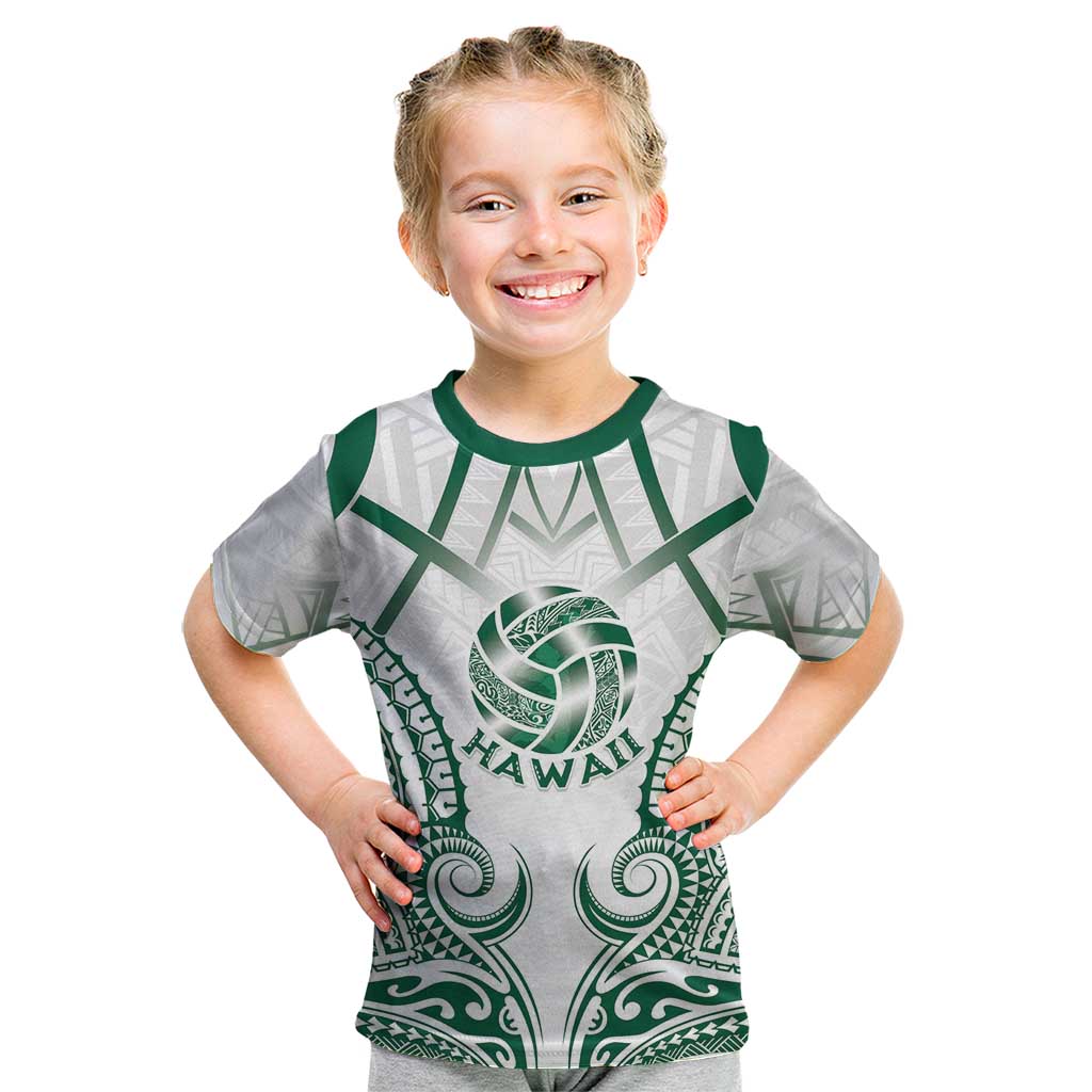 Custom Hawaii Volleyball Kid T Shirt Polynesian Pattern LT05 Teal - Polynesian Pride