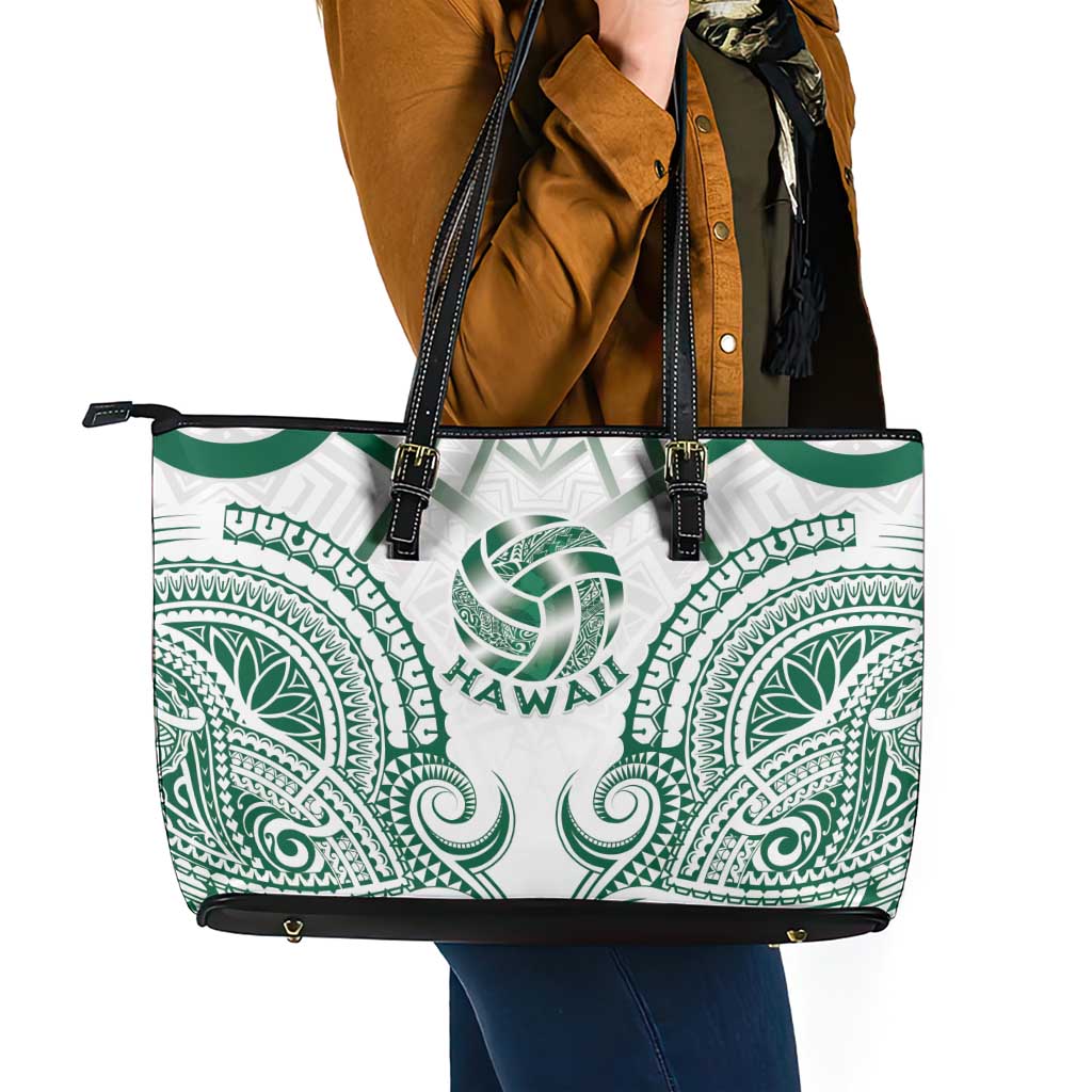 Hawaii Volleyball Leather Tote Bag Polynesian Pattern LT05 - Polynesian Pride
