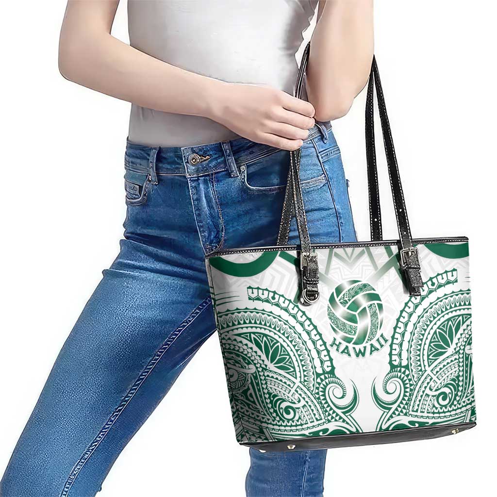 Hawaii Volleyball Leather Tote Bag Polynesian Pattern LT05 - Polynesian Pride