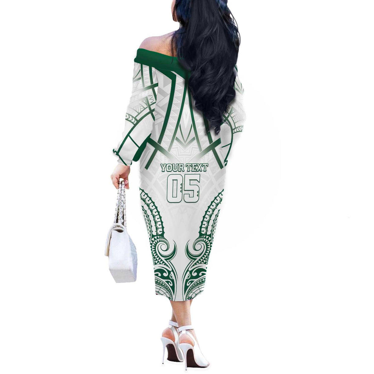 Custom Hawaii Volleyball Off The Shoulder Long Sleeve Dress Polynesian Pattern LT05 - Polynesian Pride