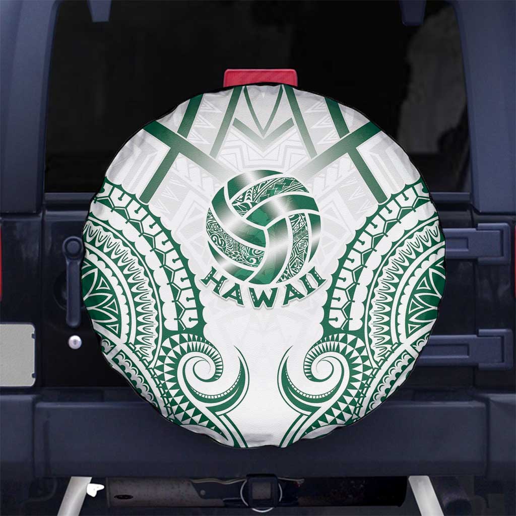 Hawaii Volleyball Spare Tire Cover Polynesian Pattern LT05 No hole Teal - Polynesian Pride