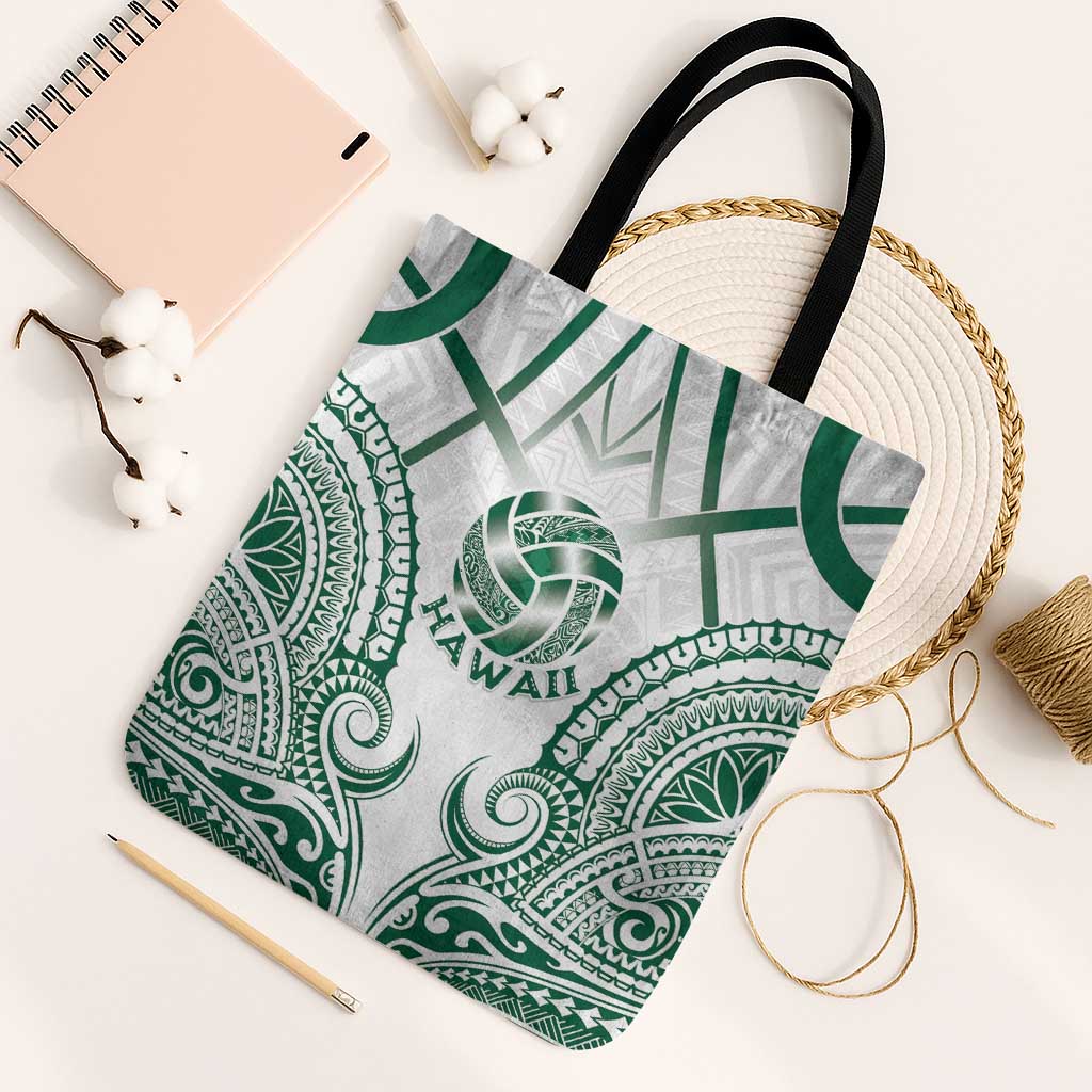 Hawaii Volleyball Tote Bag Polynesian Pattern LT05 Black Strap One Size Teal - Polynesian Pride