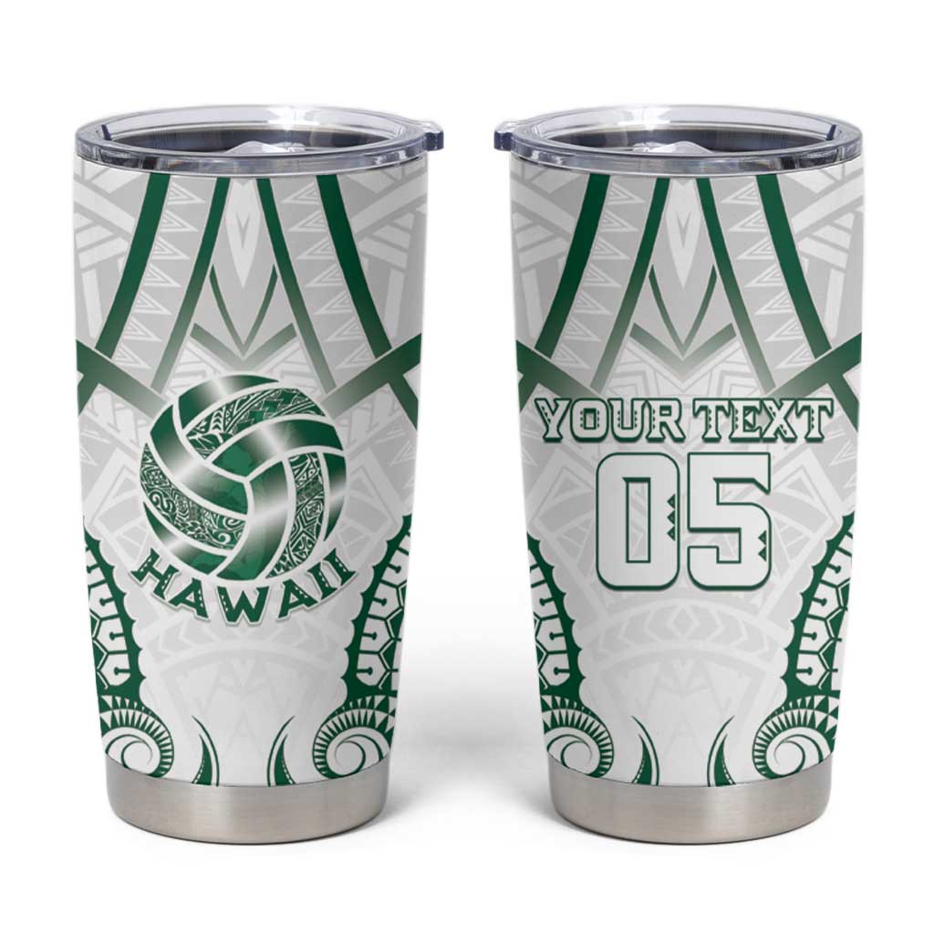 Custom Hawaii Volleyball Tumbler Cup Polynesian Pattern LT05 Teal - Polynesian Pride