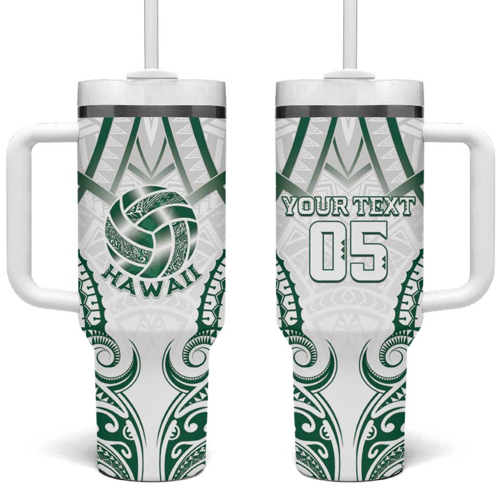 Custom Hawaii Volleyball Tumbler With Handle Polynesian Pattern LT05 One Size: 40 oz Teal - Polynesian Pride
