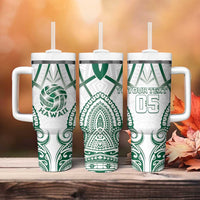 Custom Hawaii Volleyball Tumbler With Handle Polynesian Pattern LT05 - Polynesian Pride