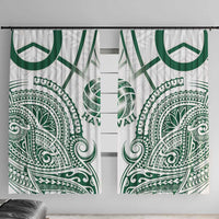 Hawaii Volleyball Window Curtain Polynesian Pattern LT05 With Hooks Teal - Polynesian Pride