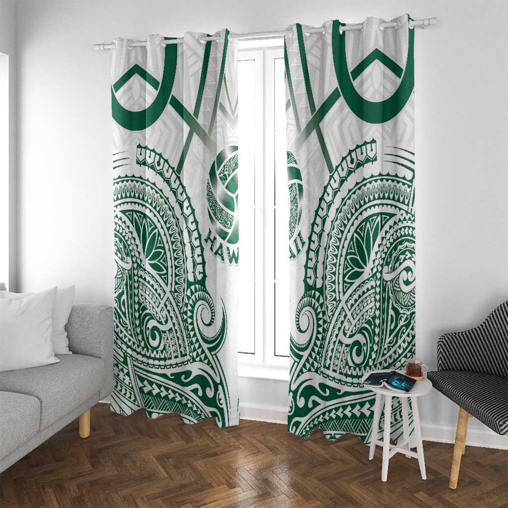 Hawaii Volleyball Window Curtain Polynesian Pattern LT05 With Grommets Teal - Polynesian Pride