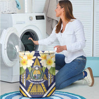 Nauru Independence Day Laundry Basket Coat Of Arms With Plumeria LT05 - Polynesian Pride