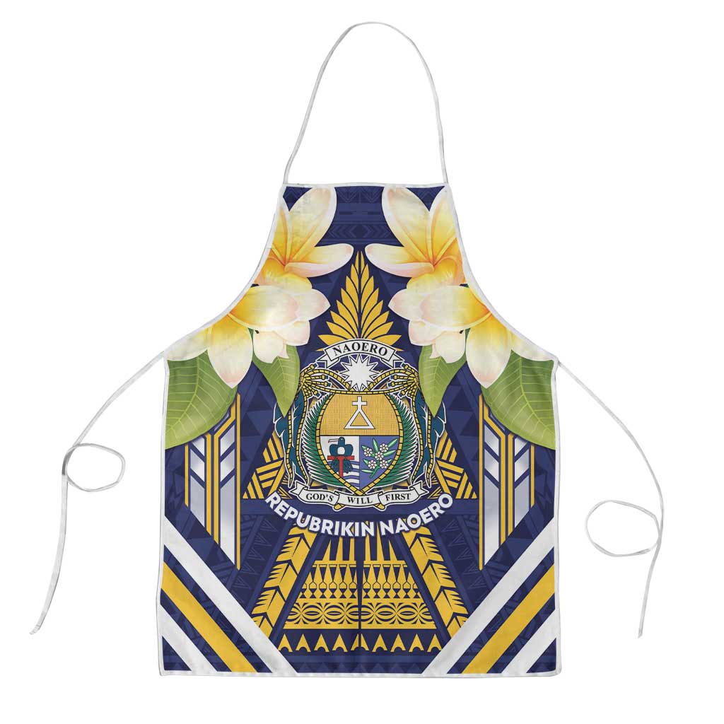 Nauru Independence Day Apron Coat Of Arms With Plumeria LT05 Navy - Polynesian Pride