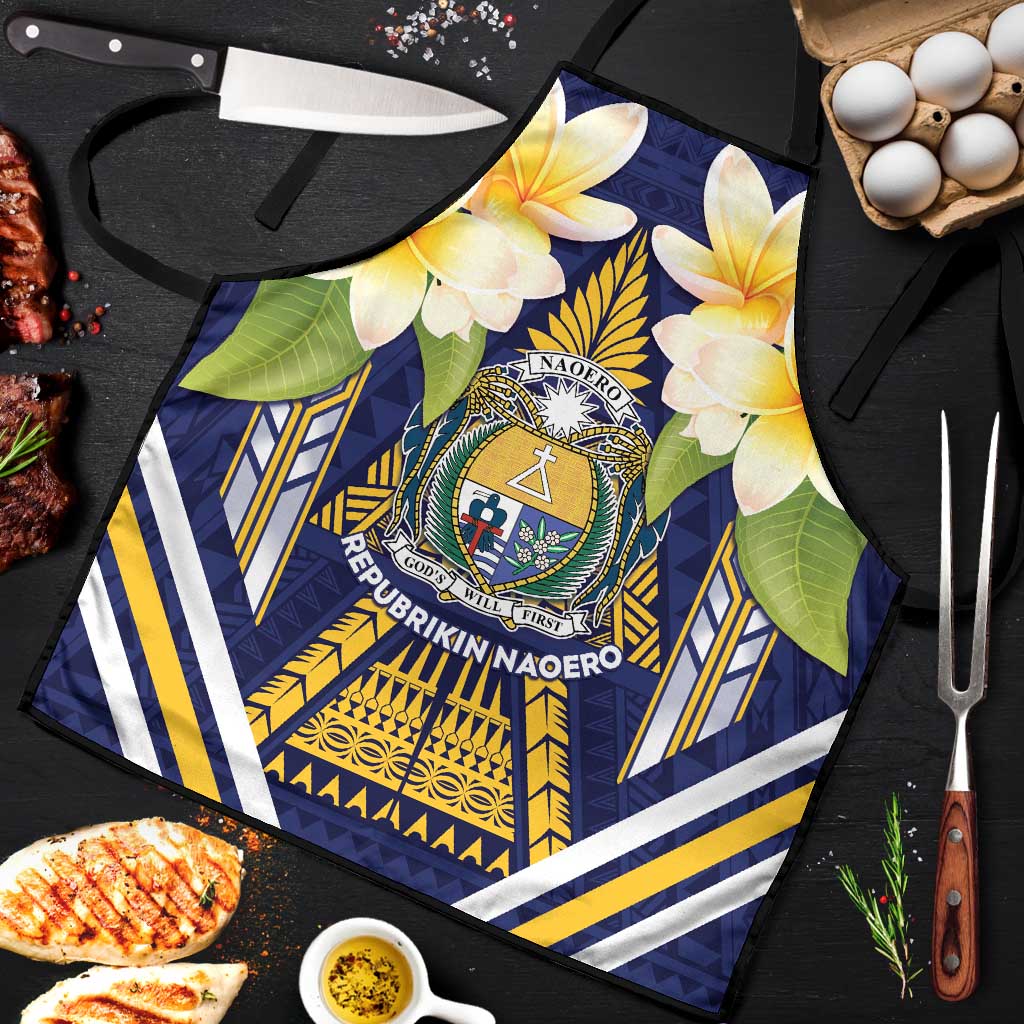 Nauru Independence Day Apron Coat Of Arms With Plumeria LT05 Navy - Polynesian Pride