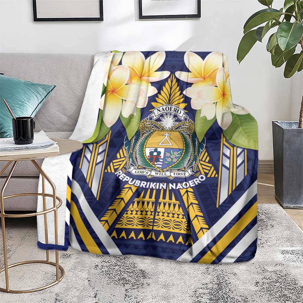 Nauru Independence Day Blanket Coat Of Arms With Plumeria LT05 - Polynesian Pride
