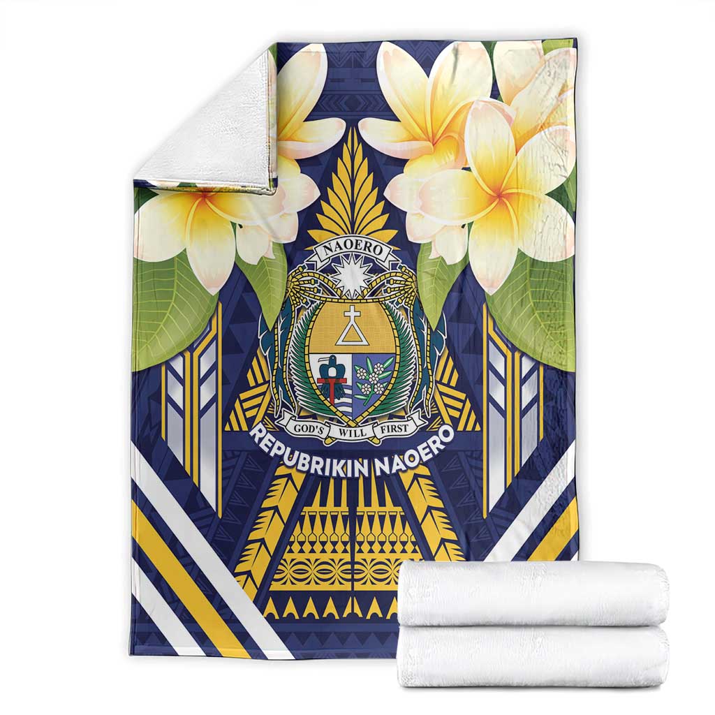 Nauru Independence Day Blanket Coat Of Arms With Plumeria LT05 - Polynesian Pride