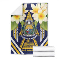 Nauru Independence Day Blanket Coat Of Arms With Plumeria LT05 - Polynesian Pride