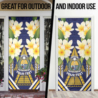 Personalised Nauru Independence Day Door Cover Coat Of Arms With Plumeria LT05 - Polynesian Pride