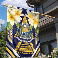 Nauru Independence Day Garden Flag Coat Of Arms With Plumeria LT05 - Polynesian Pride