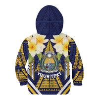 Personalised Nauru Independence Day Kid Hoodie Coat Of Arms With Plumeria LT05 - Polynesian Pride