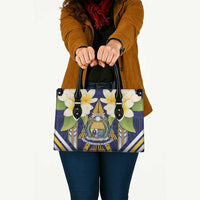 Nauru Independence Day Leather Bag Coat Of Arms With Plumeria LT05 - Polynesian Pride