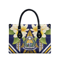 Nauru Independence Day Leather Bag Coat Of Arms With Plumeria LT05 - Polynesian Pride