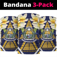 Nauru Independence Day Neck Gaiter Coat Of Arms With Plumeria LT05 package One Size: 25*50cm Navy - Polynesian Pride