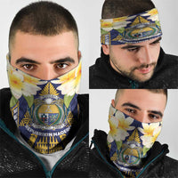 Nauru Independence Day Neck Gaiter Coat Of Arms With Plumeria LT05 - Polynesian Pride