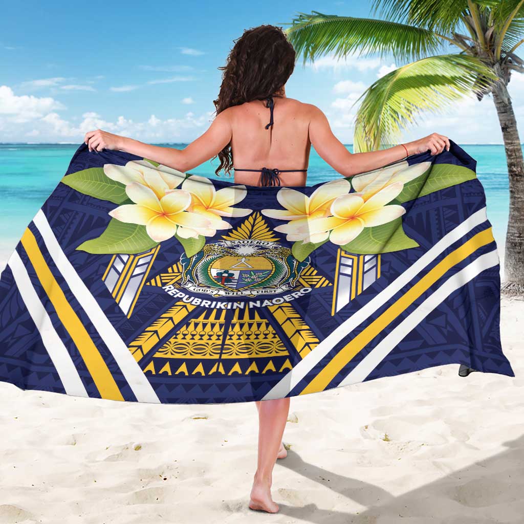 Nauru Independence Day Sarong Coat Of Arms With Plumeria LT05 - Polynesian Pride
