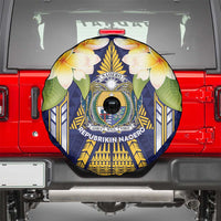 Nauru Independence Day Spare Tire Cover Coat Of Arms With Plumeria LT05 - Polynesian Pride