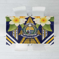 Nauru Independence Day Tablecloth Coat Of Arms With Plumeria LT05 Navy - Polynesian Pride