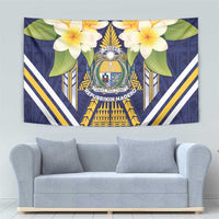 Nauru Independence Day Tapestry Coat Of Arms With Plumeria LT05 - Polynesian Pride