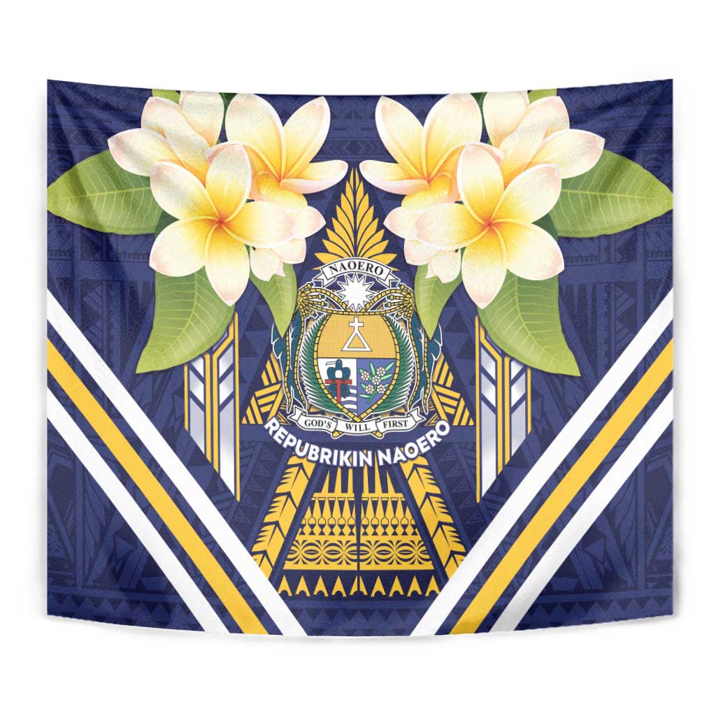 Nauru Independence Day Tapestry Coat Of Arms With Plumeria LT05 - Polynesian Pride