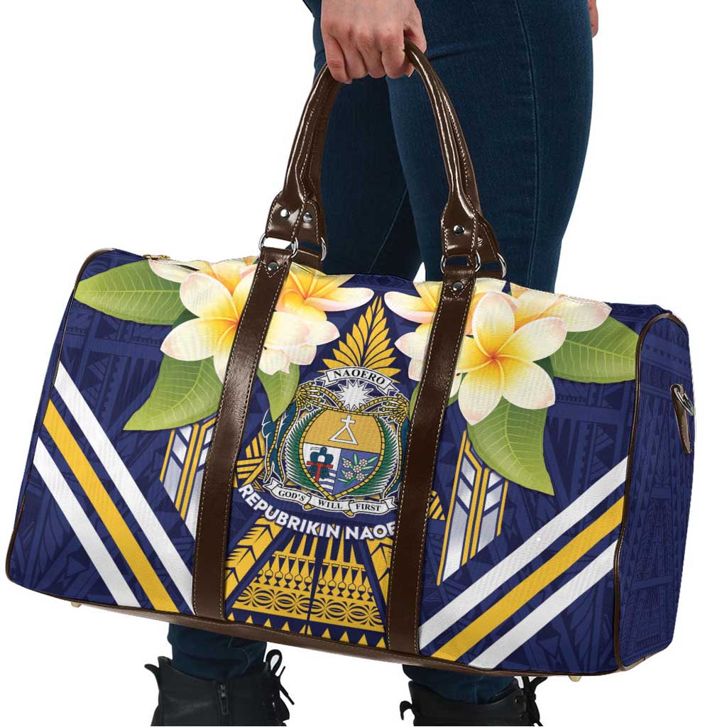 Nauru Independence Day Travel Bag Coat Of Arms With Plumeria LT05 - Polynesian Pride