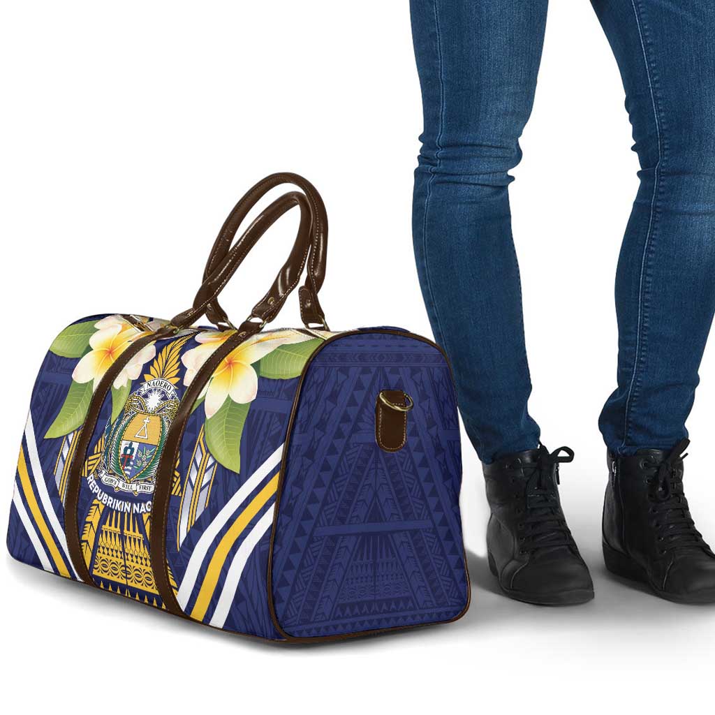 Nauru Independence Day Travel Bag Coat Of Arms With Plumeria LT05 - Polynesian Pride