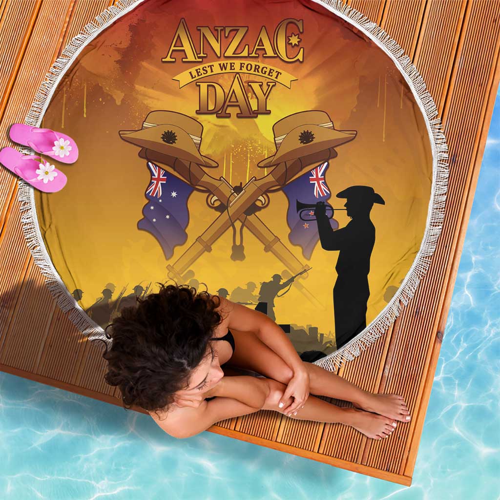 ANZAC Day Beach Blanket Australia And New Zealand Slouch Hats LT05 - Polynesian Pride
