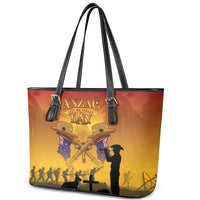 ANZAC Day Leather Tote Bag Australia And New Zealand Slouch Hats