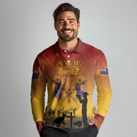 ANZAC Day Long Sleeve Polo Shirt Australia And New Zealand Slouch Hats LT05 - Polynesian Pride