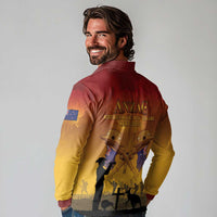 ANZAC Day Long Sleeve Polo Shirt Australia And New Zealand Slouch Hats LT05 - Polynesian Pride