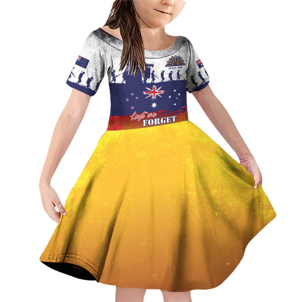 New Zealand And Australia ANZAC Last Post Family Matching Off Shoulder Short Dress and Hawaiian Shirt