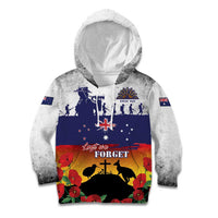 New Zealand And Australia ANZAC Last Post Kid Hoodie LT05 Hoodie Blue - Polynesian Pride