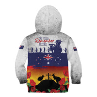 New Zealand And Australia ANZAC Last Post Kid Hoodie LT05 - Polynesian Pride