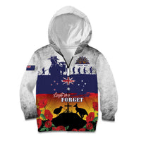 New Zealand And Australia ANZAC Last Post Kid Hoodie LT05 Zip Hoodie Blue - Polynesian Pride