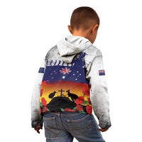 New Zealand And Australia ANZAC Last Post Kid Hoodie LT05 - Polynesian Pride