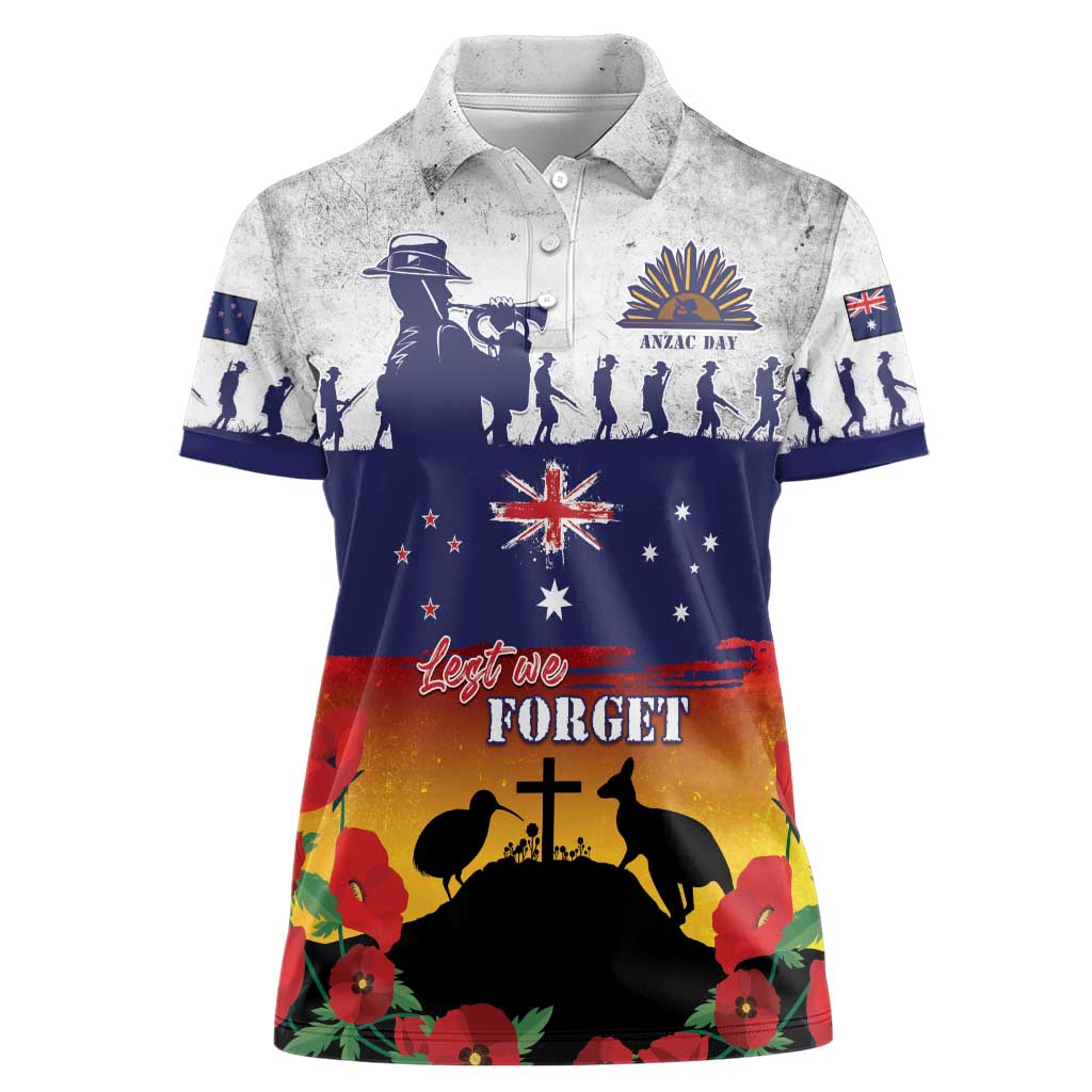 New Zealand And Australia ANZAC Last Post Women Polo Shirt LT05 Female Blue - Polynesian Pride