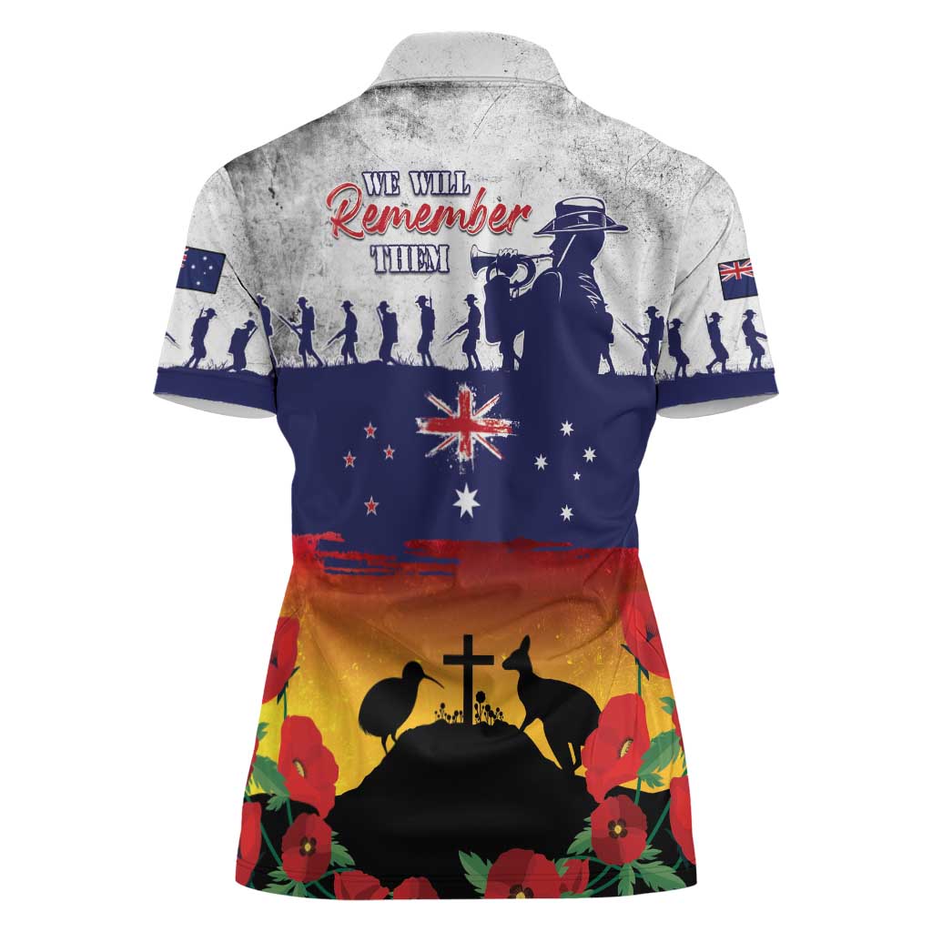 New Zealand And Australia ANZAC Last Post Women Polo Shirt LT05 - Polynesian Pride
