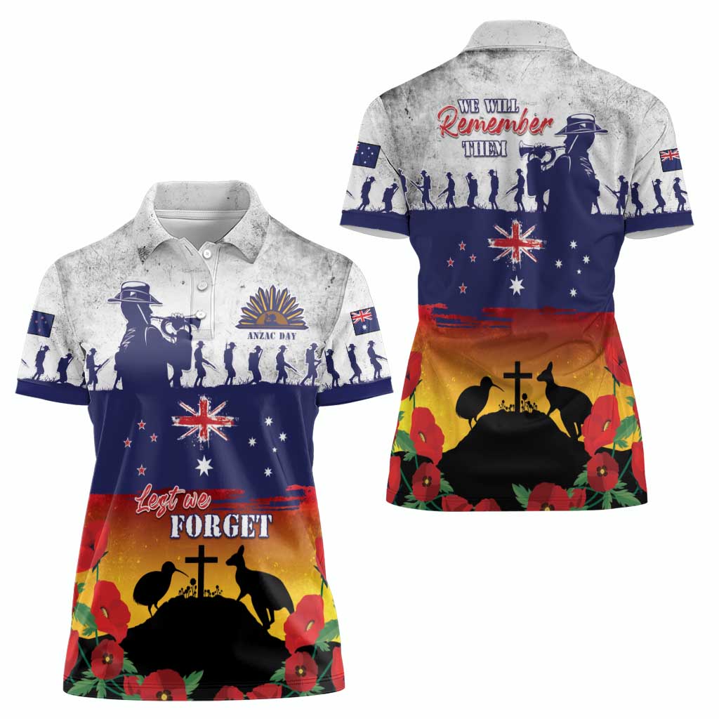 New Zealand And Australia ANZAC Last Post Women Polo Shirt LT05 - Polynesian Pride