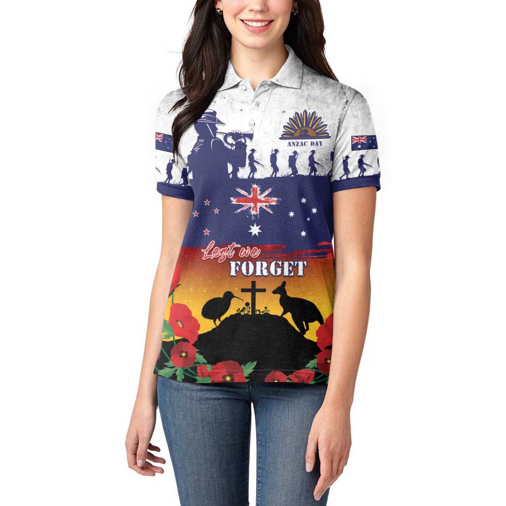 New Zealand And Australia ANZAC Last Post Women Polo Shirt LT05 - Polynesian Pride