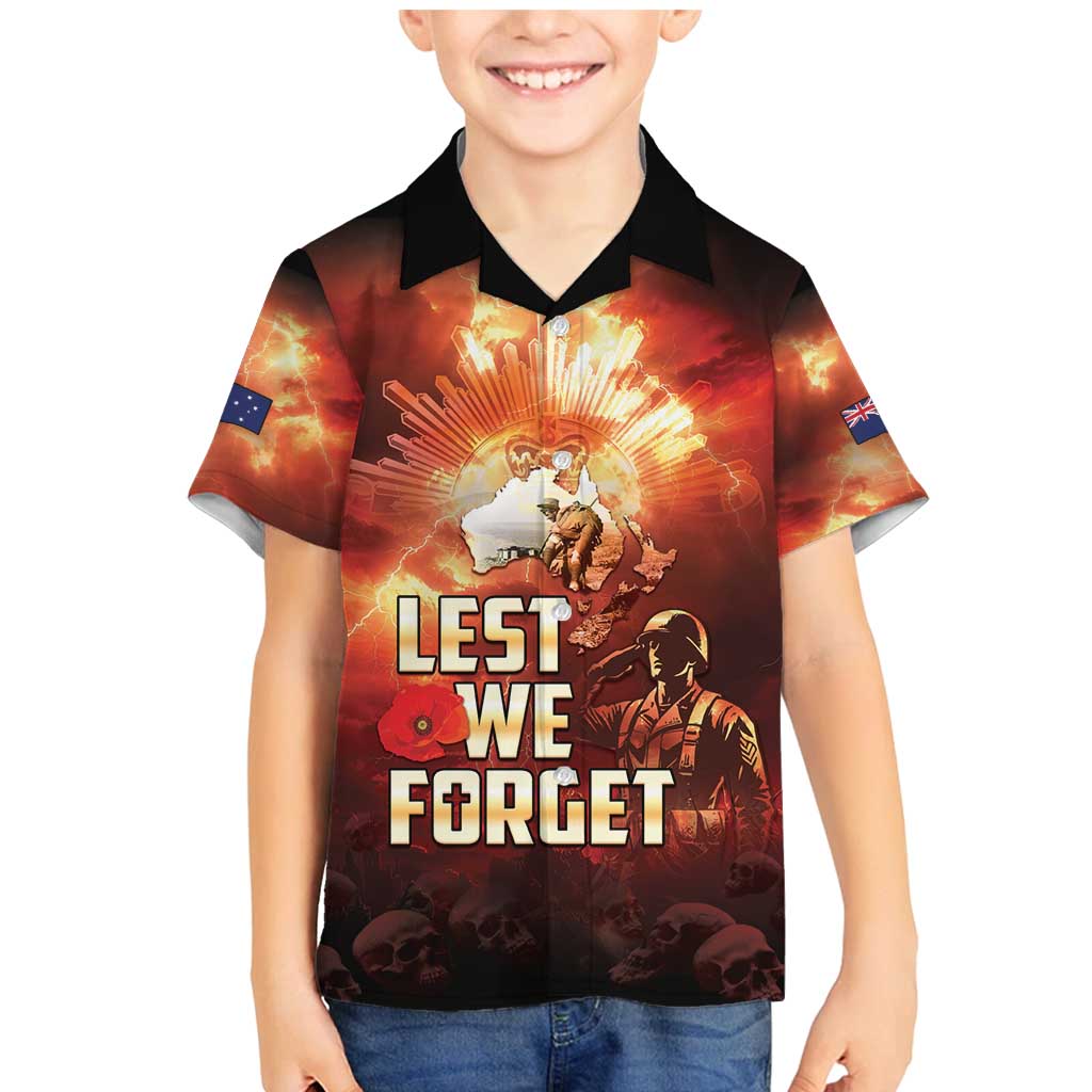 Honouring The ANZAC Spirit Family Matching Mermaid Dress and Hawaiian Shirt Gallipoli Lest We Forget