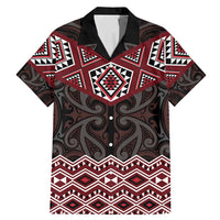 New Zealand Aotearoa Family Matching Mermaid Dress and Hawaiian Shirt Red Taniko Art Maori Pattern