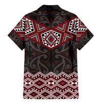 New Zealand Aotearoa Family Matching Mermaid Dress and Hawaiian Shirt Red Taniko Art Maori Pattern