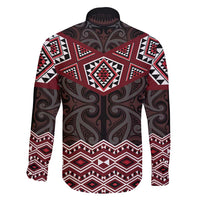 New Zealand Aotearoa Family Matching Puletasi and Hawaiian Shirt Red Taniko Art Maori Pattern